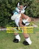 Brązowe długie futro futrzany lis kostium maskotka pies rasy husky wilk Fursuit postać z kreskówki dla dorosłych przeciąć wstążkę wydarzenia sportowe zz7577