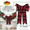 Christmas Decorations Tree Big Red Tottest Linen Plaid Bowknot Handmade Gift Box Bows For Home Year Gifts Decor