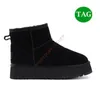 Botas Diseñador Clásico ultra mini plataforma Australia botas mujer Zapatos de bota de nieve Piel de oveja Piel de oveja Castaño Carbón Negro Confort Invierno Tobillo