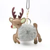 Christmas Reindeer Keychain Pendant Elk Car Key Ring Hair Ball Key Women Girls Bags Accessories For Birthday Decor Festive Gifts