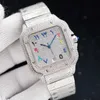 Relógios de pulso Diamantes Relógio masculino Relógio mecânico automático 40mm Com pulseira de aço cravejada de diamantes VVS1 GIA Relógio de pulso Fashion Busins WristwatchWD4A