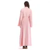 Roupas étnicas vestido muçulmano mulheres tridimensionais malha de flor sola cardigã Rob moda abaya dubai peru