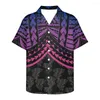 Men's Casual Shirts Cumagical 2022 Hawaiian Floral Print Button Down Men Beach Polynesian Custom Fashion V Neck T-Shirt