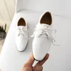 Flat Shoes Spring Boys Leather 2022 Baby Girl Soft Bottom Toddler Sneakers Kids Flats Lace-Up Children's Wedding A968