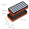 Fabricante impermeable Paneles de banco de energ￭a solar port￡tiles de 30000m￡h cargador construido 4 cables USB micro tipo-c carga r￡pida led linterna f￡brica estilo de ventas calientes