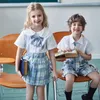Set di abbigliamento 2022 Stile giapponese Bambini Vestito da marinaio Ragazze Ragazzi Giappone Uniforme scolastica Gonna a pieghe Pantaloni Navy Manica corta in cotone Kawaii Suit