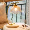 Lampes de table bois verre pour chambre chevet Led lampe de bureau salon support luminaires filles veilleuses maison Art décor