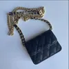 2022 femmes Fashion Classic Premium Brand Sacs de soirée mini sac d'épaule en cuir en cuir noir sac en or