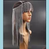 Haarspangen Haarspangen Haarspangen Haarspangen Schmuck Luxus Strass Stirn Lange Quaste Kopfkette Für Frauen Bling Kristall Band M Dhlyh