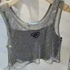 Triangle Logo Tanks Top Womens Camis Designer Ladies T Shirt Sexy Mesh Short Vests Vêtements