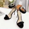 Gianvito rossi Bijoux 105 leather sandals stiletto high Heeled Fashion Heel shoe for women Party Evening shoes open toe luxury designers factory footwear