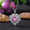 Pendentif Colliers Délicat Coeur Collier Rouge Rose Jaune CZ Pour Les Femmes De Mariage Saint Valentin Cadeaux Belle De Luxe Bijoux De Mode