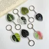 Moda akrylowa imitacja liść brelkain plant liść kluczowy pierścień