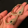 Boucles d'oreilles créoles luxe mode serpent strass rond Vintage bijoux pour femme cadeau de fête