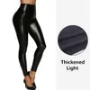 Kvinnors leggings läderbyxor Hög midja kvinnor sexig elastisk mager push up stretch jegings stiger grönt t221020