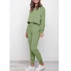 2022 Plus Size 5XL Women Jogger Pants Outfits Winter Fall Clothing Long Sleeve Cropped Sweatshirt And Sweatpants Two Piece Set