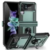 Armor Telefoon Gevallen Voor Samsung Galaxy Z Flip 4 3 5G Ring Kickstand Shockproof Case Cover