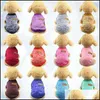 Vêtements pour chiens Vêtements pour chiens de couleur pure classique pour petits chiens Hiver Français Bldog Pull polaire Chihuahua Teckel Pulls Chiot Pet 2 Dhrhw