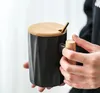 INS CERAMIC WOODEN Handle Cup Momening Lovers Tasses Coffee Tops Rétablissant Ancient Ways Originalité Saint-Valentin RRE15266