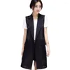 Ternos femininos enviados em 12 horas breves do sólido Hidden Hidden Long Women Women Blazer Feminino Jacket Ladies Vest Businer Blaser Mujer