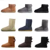 Femmes neige Designer botte Triple Noir Châtaigne Rose Marine Gris Mode Classique Cheville Court chaussons Femmes bottes Dames Bottines bottes Chaussures d'hiver 2022