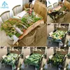 Tovaglia Poliestere impermeabile Pianta verde tropicale Foglia di palma Monstera Decorazione per copertura da pranzo per matrimoni