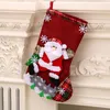 Calza dell'albero di Natale Alce Orso Pupazzo di neve Modello Regalo di Babbo Natale Caramella Calzino Ciondolo Borsa Decorazione natalizia Alberi Calze appese RRC29