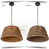 Hängslampor det nordiska loftet amerikanska land retro handvävt rep hängande lätt trumma skuggad fjädring lampbar kaffehall ljuskrona