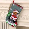 Calza dell'albero di Natale Alce Orso Pupazzo di neve Modello Regalo di Babbo Natale Caramella Calzino Ciondolo Borsa Decorazione natalizia Alberi Calze appese RRC29