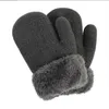 Luvas de neve de esqui crianças meninas snowboard mittens quentes garotos de malha de inverno luva de lã à prova de vento à prova d'água rrb16557