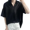 Men's Polos Shirts For Men Fashion Style Lapel Youth Short Sleeve Casual Loose Boy Top Summer Black M-2XL Clothing 2022