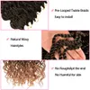 Syntetiska h￥rf￶rl￤ngningar Senegalesiska vridning V￥gig virkning F￶re Looped Twist Wave Black Women 18 Inch Curly Braiding Hair LS32