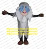 Rafiki Mandrill Singe Roi Lion Mascotte Costume Avec Gants Marron Triangle Rouge Nez Longue Barbe Blanche No.4302