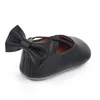 First Walkers 2022 Lovely Baby PU Leather Princess Shoes With Bow-knot Girls Solid Color Flat Heel Low Cut Shoe For Summer 0-12M