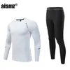 Mens Thermal Underwear Aismz Winter Thermal Underwear Sets Men Baby Children Rashguard Mens Compression Quick Drying Thermo Linger1705670