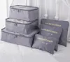 Duffel Väskor 2022 Säljer 6st resekläder förvaring Vattentät bärbar bagagearrangör Pouch Packing Cube Bag