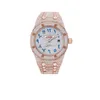 2022 Reloj BNew Dign Blu Japane Movimiento de cuarzo Custom Blue Número árabe Dial Diamond Reloj de pulsera de lujo para hombres Mujeres Jewelry0DMA0DCZ