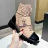 2022 Designer Channel Boots Buty Nude Black Winted Stope Środkowy obcas Długie krótkie buty Buty Hhx