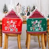 Stoelhoezen Luanqi 2022 Kerstmis rood groen alfabet doek stoel cover decoraties voor huis Noel Navidad jaar 2023