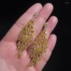 Kolczyki Dangle Summer luksusowe uszy pszenicy krystalicznie lśniący oświadczenie temperament biżuterii ślubnej pobieżne złoto kolce marki