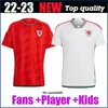 2022 Wales Fußballtrikots BALE WILSON ALLEN RAMSEY Herren 22 23 Weltnationalmannschaftsmeisterschaft Rodon VOKES Heimfußballtrikot Erwachsene Kinderausrüstung Uniformen Fans Spielerversion oben