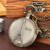 Zegarki kieszonkowe zegarek dla kobiet romantyczna eiffel wieża z wisiorkiem naszyjnik luksusowy pamiątkowy prezent Montre de Poche