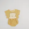 サンダルファッション夏の女の子の服セットかわいい漫画ベアヘッドプリントTシャツPPショーツ2PC