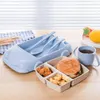 Ensembles de vaisselle 5 pièces/ensemble ensemble de vaisselle pour bébé alimentation infantile paille de blé assiette en forme de voiture plats cadre bol C