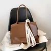대용량 Womentote 가방 고급 디자이너 PU 가죽 어깨 크로스 바디 백을위한 패션 리본 지갑 및 핸드백