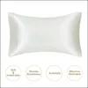 Pillow Case 2Pcs Silk Satin Pillowcases Mberry Pillow Case Queen Standard King For Hair And Skin Hypoallergenic Pillowcase Er C2992 Dhdk6