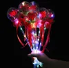 LED Party Favor Décoration Light Up Glowing Rouge Rose Fleur Baguettes Bobo Ball Stick Pour Mariage Saint Valentin Atmosphère Décor SN4996