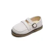 Flat Shoes Children Leather 2022 Spring Toddler Girl Mary Jane British Style Soft Bottom Non-slip Performance E12165