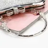 Pochette da sera Luxury Diamonds Knot Handle Designer Borsa da donna Shinny Strass Mesh Bag Party Small Tote Purses 221021