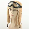 Bérets pragmapisme militaire casquettes pilote casquette hommes femme hiver oreillette neige Ski chaud épais chapeau Camouflage chapeaux